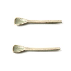 未經處理的茶匙三角綠色, 2件