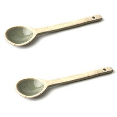 未固化的勺子圓形, 綠色, 2件