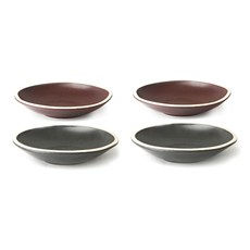 陶瓷義大利麵盤 酒紅色 2入+黑色 2入, 混色, 1套