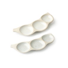 Mukyung 瓷豌豆 3 碗盤套組 2p, 白色, 燕麥片, 1套