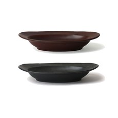 무경도자기 날개 타원볼 중, 와인, 블랙, 1세트