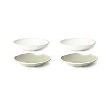 陶瓷義大利麵盤 白色 2入+綠色 2入, 混色, 1套