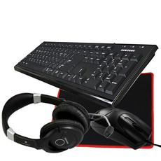 삼성전자 키보드 + 게이밍마우스 + 헤드셋 + GTRACTER 게이밍 마우스패드, 4종, 1세트