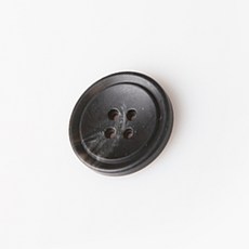HR大鈕扣 古巴霧面鈕扣 18mm, 黑色, 12個