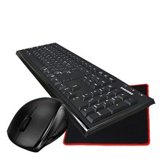 삼성 키보드 + 무선 마우스 + 지트렉터 게이밍 마우스패드 세트, 일반형, SPA-JKA1BUB(키보드), SMO-3550B(마우스), SSG-5RD(패드), 레드