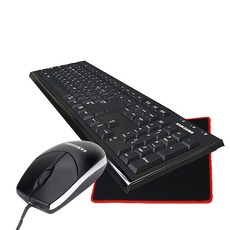 삼성전자 키보드 + 게이밍마우스 + GTRACTER 게이밍 마우스패드, SPA-JKA1BUB(키보드), SMH-210UB(마우스), SSG-5RD(패드), 레드(패드)