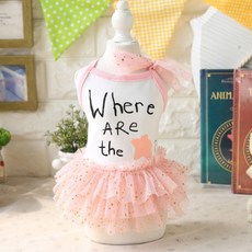 ECODY 字母圖案寵物連身紗裙, 粉色的