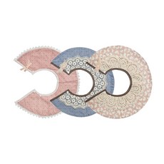 하라로이 도트 A 턱받이 3종세트, 혼합 색상, 1매