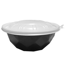 투고팩 흑투톤 일회용 포장 탕용기 대 + 돔뚜껑, 200개, 1세트