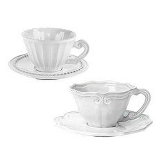 VBC CACA Incanto 咖啡杯條紋+巴洛克套組, 白色的, 1套