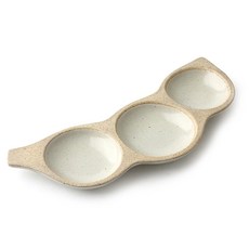 무경도자기 완두콩 3구접시 대, 화이트, 1개