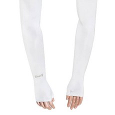 GearX 男款涼感半指袖套, 白色的