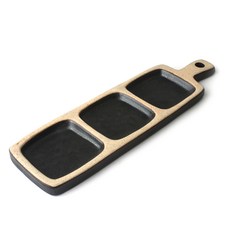 무경도자기 양면 나눔도마접시 중, 블랙, 1개