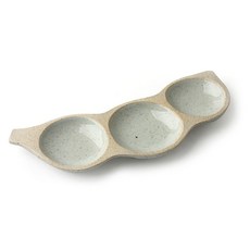 무경도자기 완두콩 3구접시 대, 오트밀, 1개