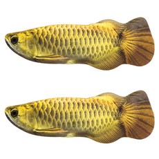 딩동펫 고양이 캣닢 물고기 장난감 30cm, 금빛 아로아나, 2개