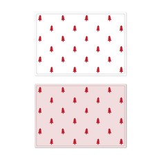 Summerst Fruity 矽膠紅森林餐墊 2入, 白色, 印度粉, 425 x 295 mm