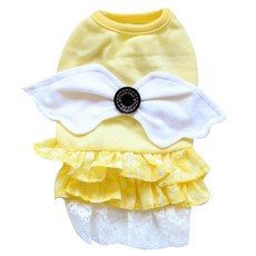 ECODY 翅膀造型寵物連身裙, 黃色的