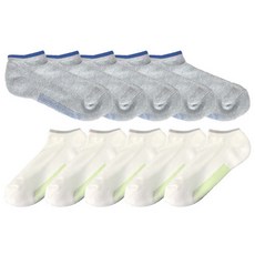TS7男款雙層鞋底運動襪 灰色+藍色 5雙+白色+綠色 5雙, 混色
