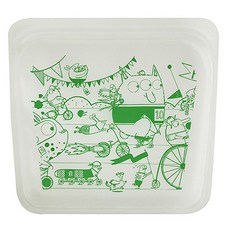 stasher 三明治拉鍊袋透明怪獸綠 19 x 18 厘米, 1個, 1件