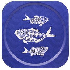 Jamida 魚群方形託盤, 藍色, 1個