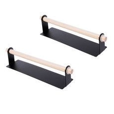 MONACO OLIVE 多用途廚房木製滾輪架, 黑色的, 2件