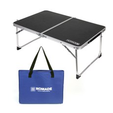 노마드캠핑 THE BLACK 슬림 좌식 테이블, 블랙 + 실버