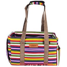 아리코 DrMini 양이 아지 듀얼 레저 캔버스 가방, 무지개 줄무늬, 1개