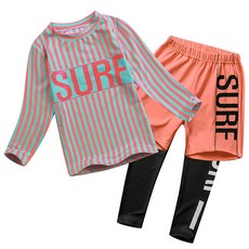 GOING KIDS 男童款條紋防曬泳衣+短泳褲+緊身長泳褲組