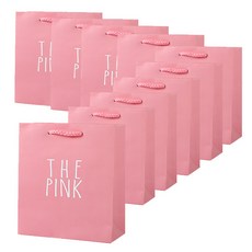 TOCTOC 彩色購物袋 10入, 粉紅色