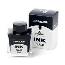 SAILOR 寫樂 鋼筆用染料瓶裝墨水 50ml, 黑色, 1個