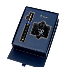 WATERMAN 鋼筆卡倫瓶墨水禮品套組, F, 漆黑 GT
