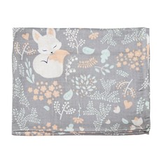 UNKNOWN 孩童用毯子 森林狐狸款 L號, 灰色