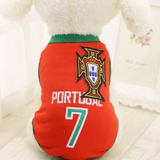 펫나인 반려동물 봄여름 매쉬 유니폼 져지시리즈 포르투갈, 혼합 색상, 1개