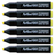 Shachihata Atrine EK660液熒光筆, 植物黃色, 6件