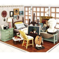 큐트룸 하우스 만들기 미니어쳐 DIY 키트, 미술가의방, 1개