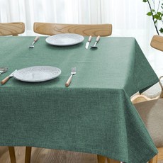 市集風高級亞麻桌布, 深綠色, 130 x 170cm