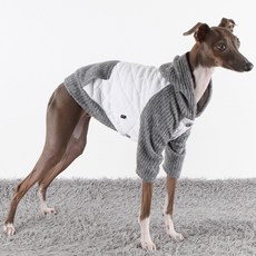 韓國 DASOM 狗狗絎縫針織外套, 灰色