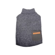 韓國 DASOM 狗狗高領背心, 灰色