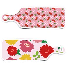 Roem Design 上菜砧板 2件組 菊花粉紅套組, 菊花粉紅, 粉紅櫻桃, 1套