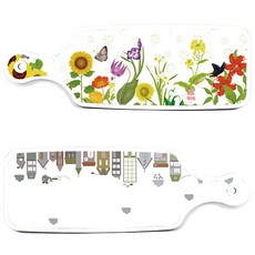 Roem Design 上菜砧板 2件組 城市插畫套組, 城市插畫, 花圃, 1套