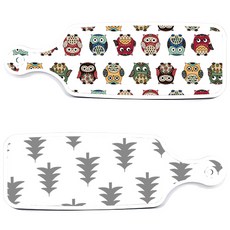 로엠디자인 서빙 도마 보드 2p 숲패턴3 세트, 숲패턴3, Cute부엉이, 1세트