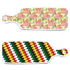 로엠디자인 서빙 도마 2p 5색다이아패턴 세트, 5색다이아패턴, 분홍장미넝쿨, 1세트