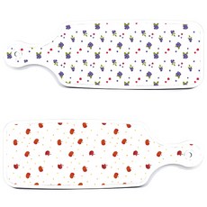 Roem Design 上菜砧板 2件組 朱紅色蘋果圖案套組, 朱紅色蘋果圖案, 藍莓, 1套