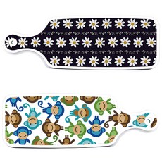 로엠디자인 서빙 도마 보드 2p 원숭이 세트, 원숭이, 클래식플라워, 1세트