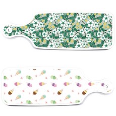 Roem Design 上菜砧板 2入 冰淇淋套組, 冰淇淋, 花朵灰色, 1套