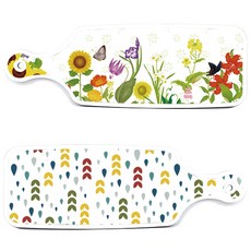 로엠디자인 서빙 도마 보드 2p 빗물과새싹패턴 세트, 빗물과새싹패턴, 화단, 1세트