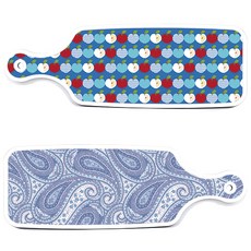 Roem Design 上菜砧板 2入 藍白線條藝術組, 藍白線條藝術, 蘋果綠, 1套