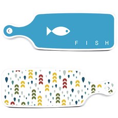 Roem Design 上菜砧板 2件組 雨水與新芽圖案組合, 雨水與新芽圖案, 魚藍色, 1套