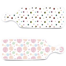 Roem Design 上菜砧板 2入 線條圓形組, 線條圓形, 配色圓形, 1套
