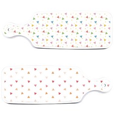 ROEM DESIGN 上菜砧板 2入 杏黃色三角圖案套組, 杏黃色三角圖案, Happy三角圖案, 1套